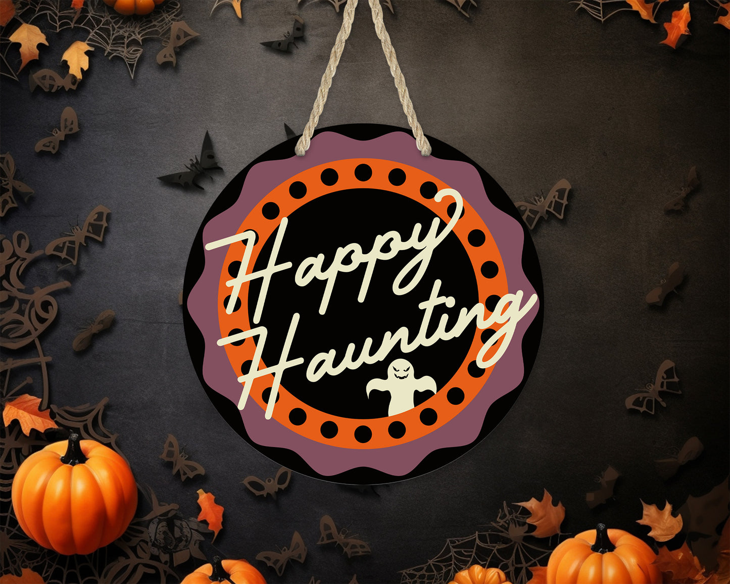 Happy Haunting 2 - 10" Round Door Hanger