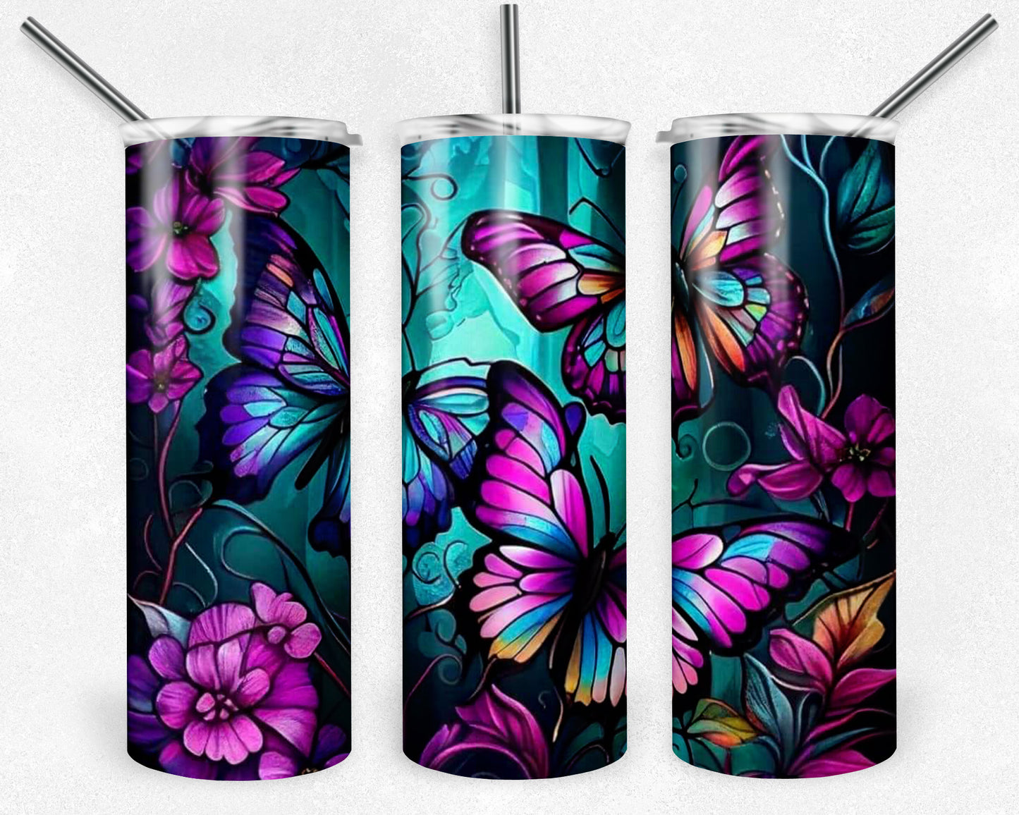 Butterflies 20oz Skinny Tumbler