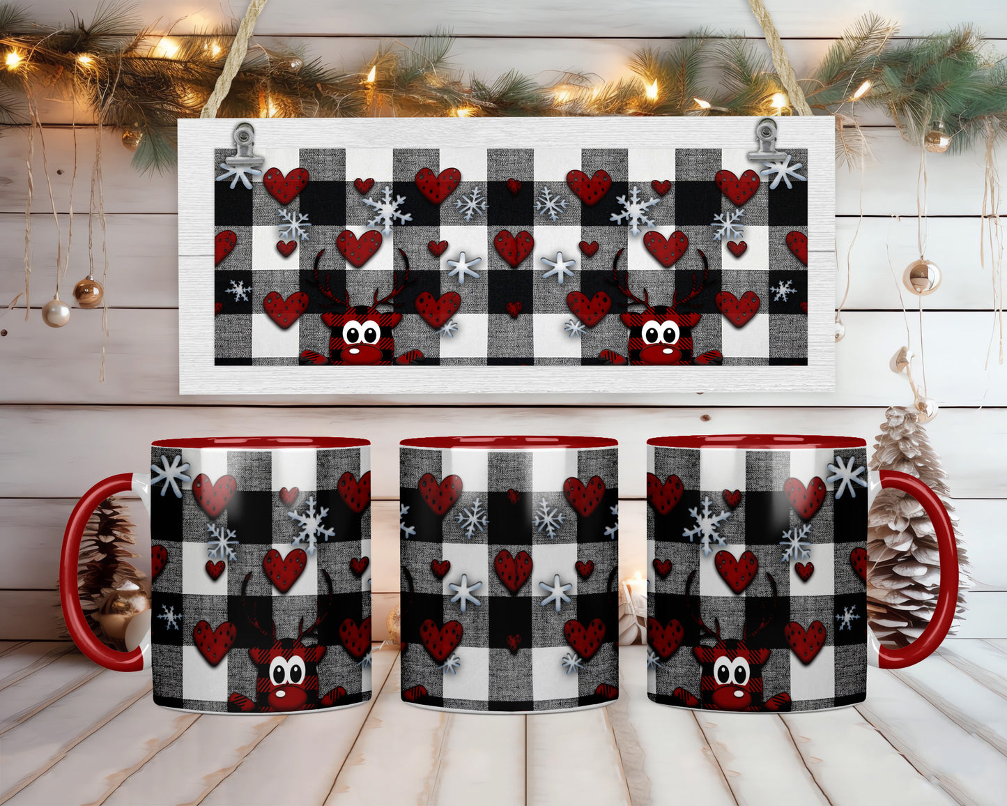Reindeer Hearts Coffee Mug