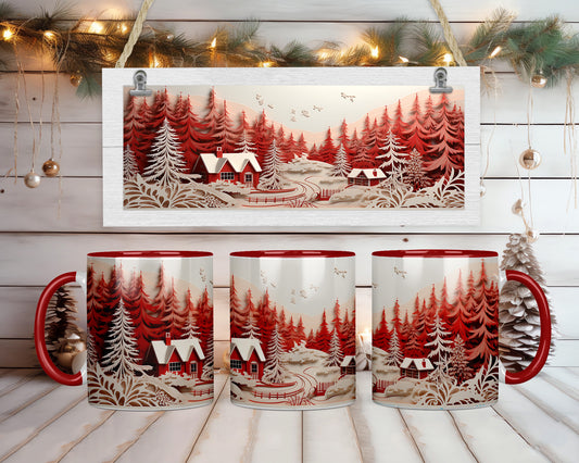 3D Christmas View Coffee Mug