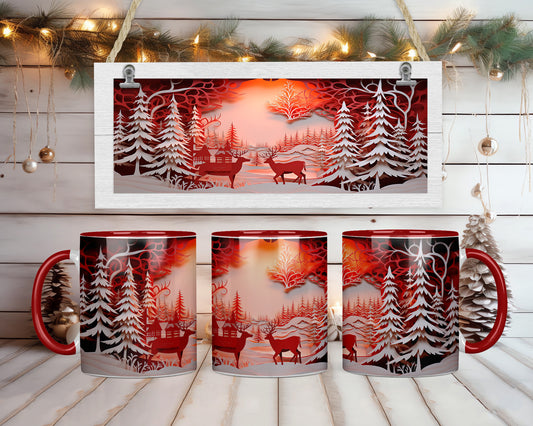 3D Christmas Serenity Coffee Mug