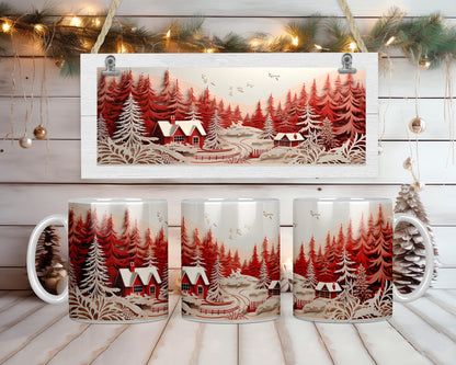 3D Christmas View Coffee Mug
