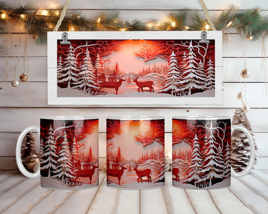 3D Christmas Serenity Coffee Mug
