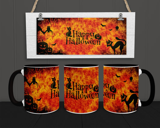 Halloween Silhouette 15oz Coffee Mug w Black Trim