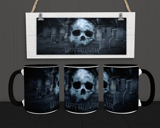 Cemetery 15oz Coffee Mug w Black Trim