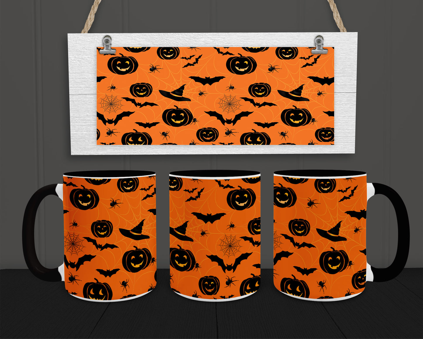 Halloween 15oz Coffee Mug w Black Trim