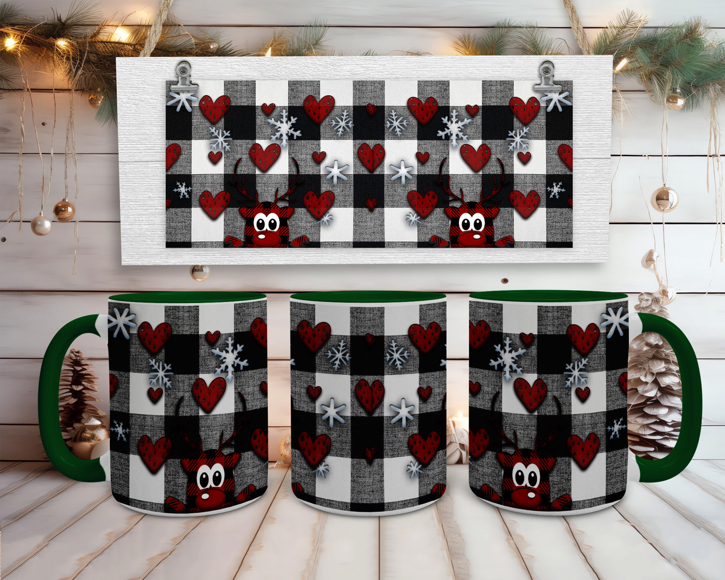 Reindeer Hearts Coffee Mug