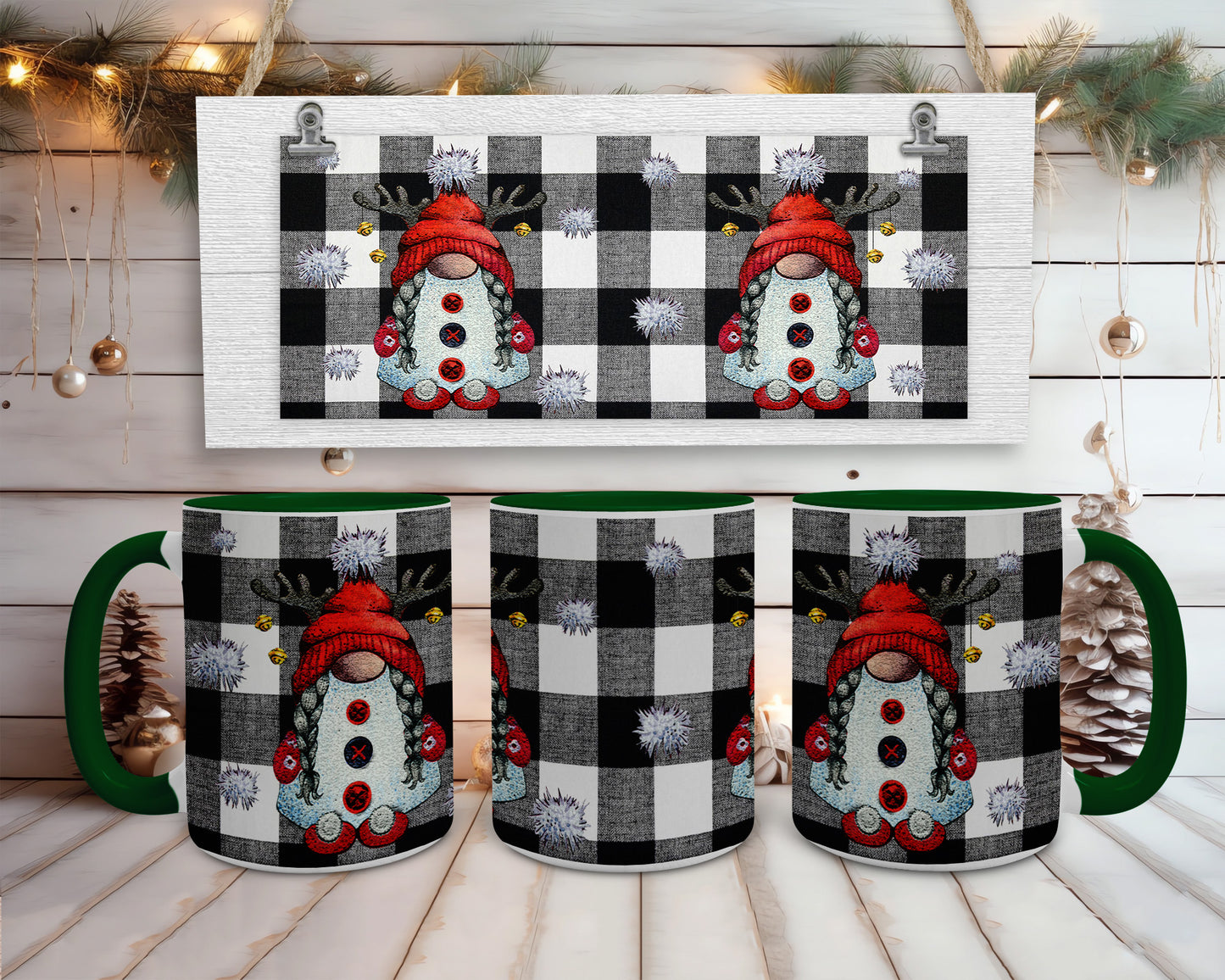 Plaid Gnomes Coffee Mug