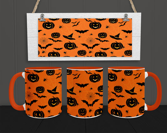 Halloween 15oz Coffee Mug w Orange Trim