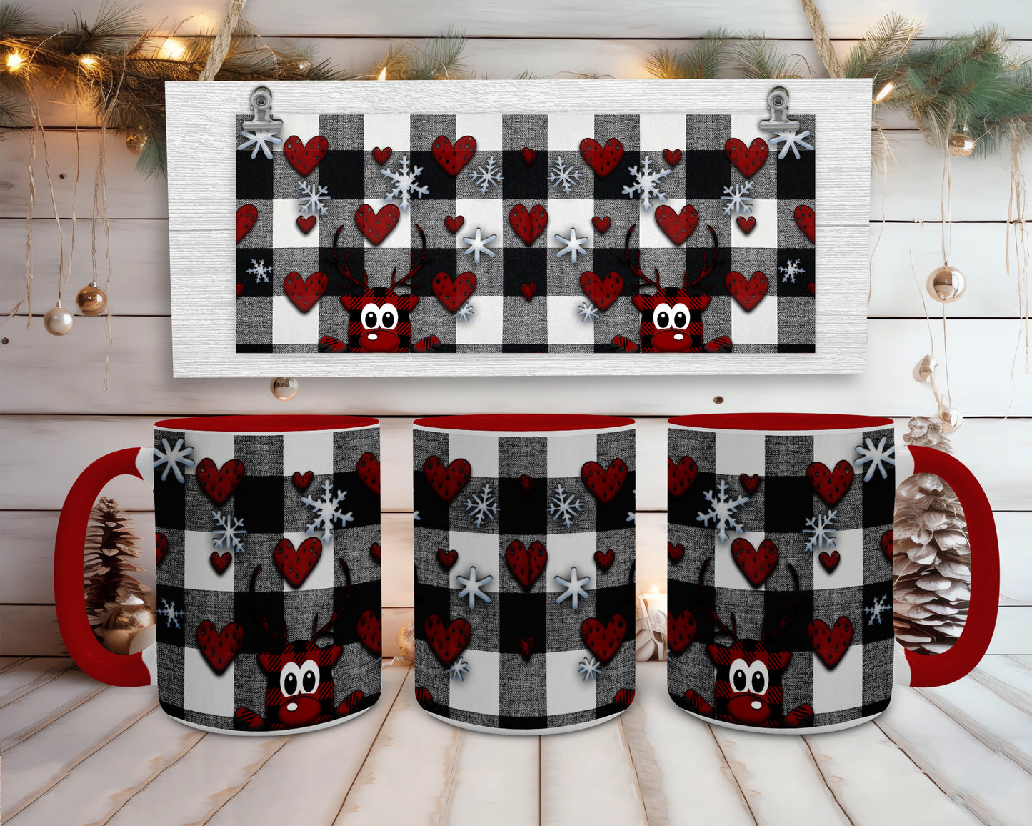 Reindeer Hearts Coffee Mug