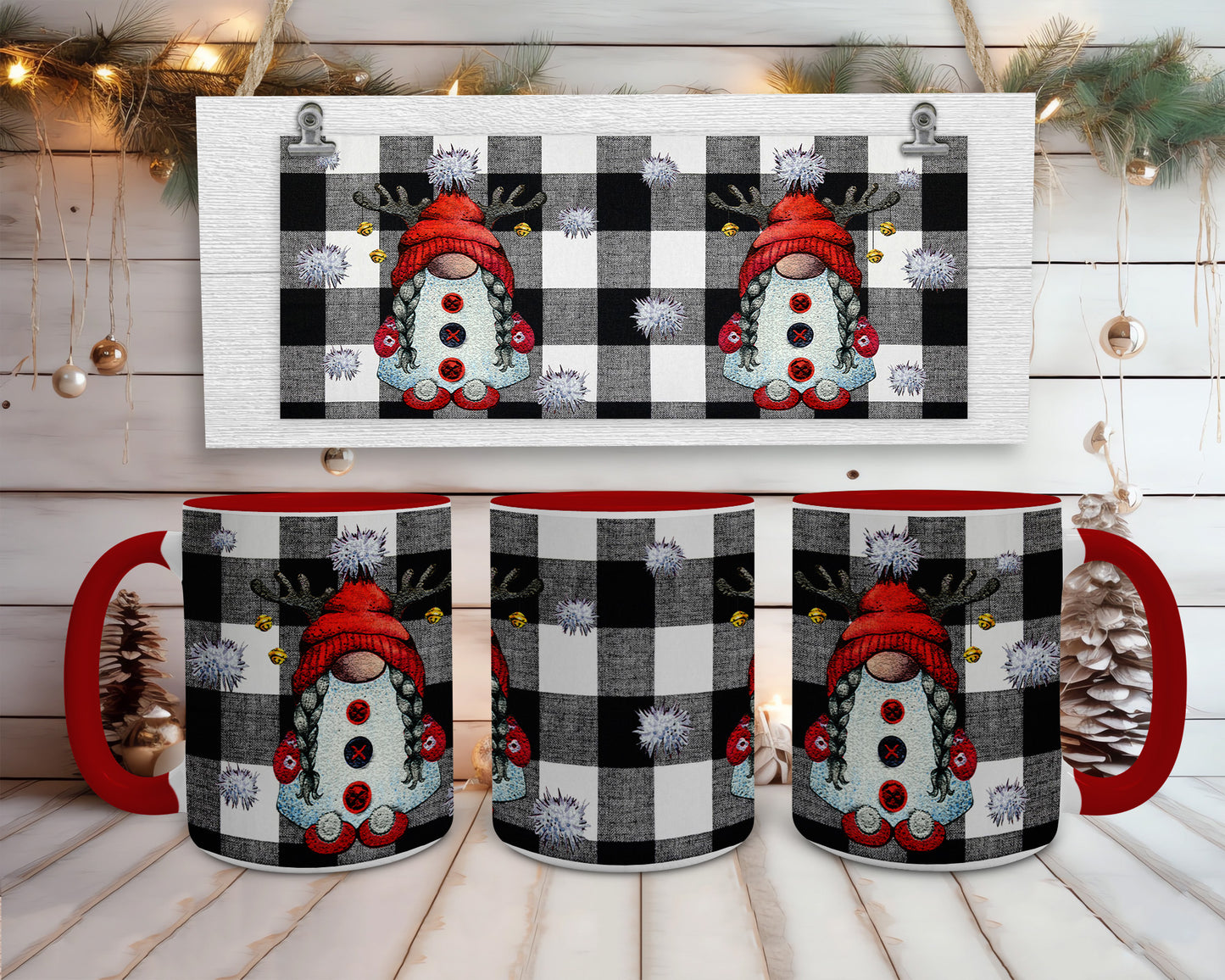 Plaid Gnomes Coffee Mug