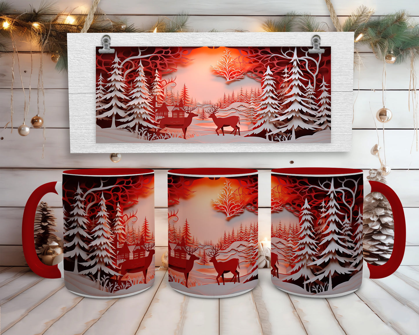 3D Christmas Serenity Coffee Mug