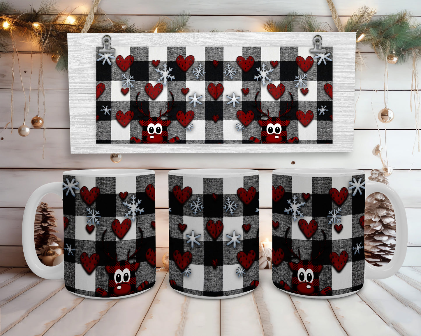 Reindeer Hearts Coffee Mug