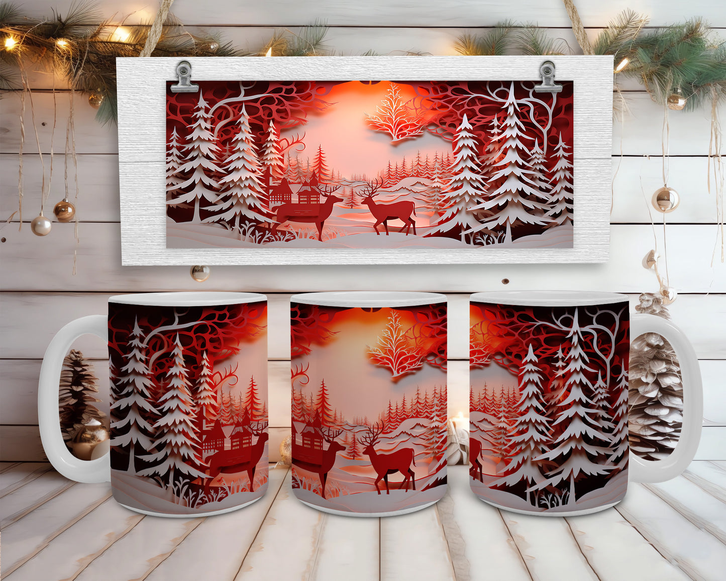 3D Christmas Serenity Coffee Mug