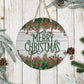 Merry Christmas Rustic Holly - 10" Round Door Hanger
