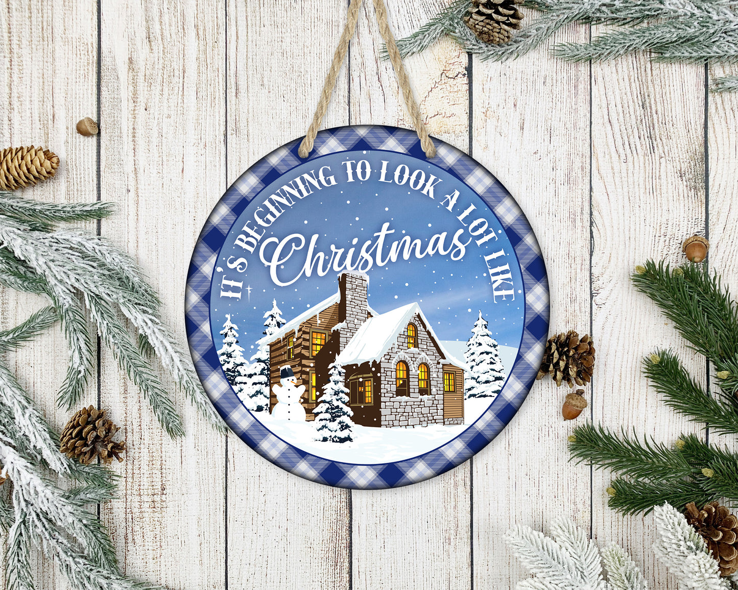 Looks Like Christmas - 10" Round Door Hanger