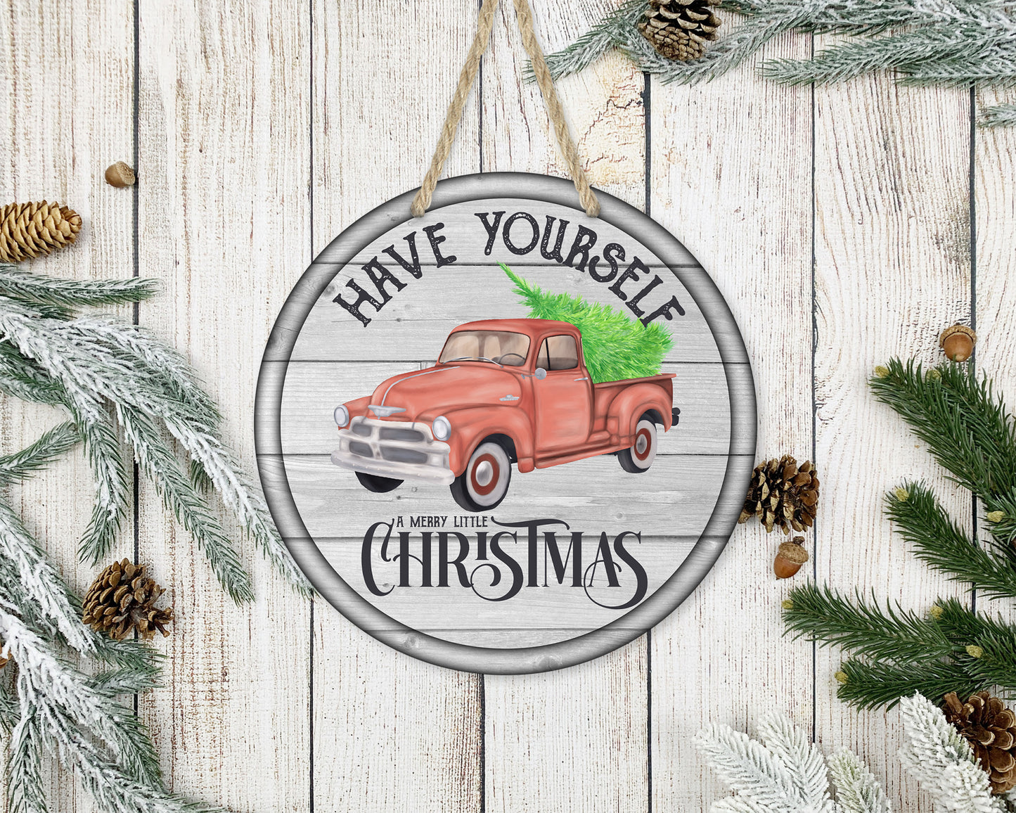 Merry Little Christmas - 10" Round Door Hanger