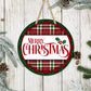Plaid Merry Christmas - 10" Round Door Hanger