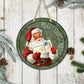 Santa Merry Christmas - 10" Round Door Hanger