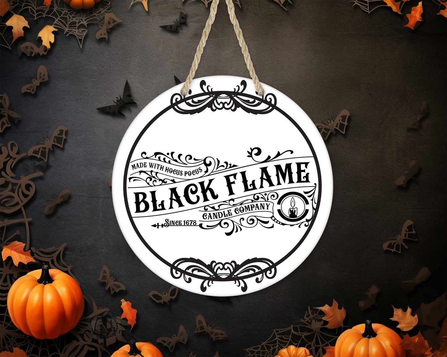 Black Flame Candle Company - 10" Round Door Hanger