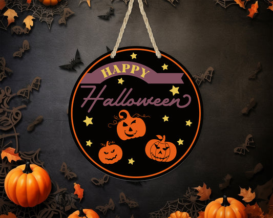 Happy Halloween 2 - 10" Round Door Hanger