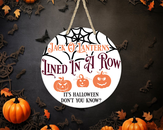 Jack O Lanterns - 10" Round Door Hanger