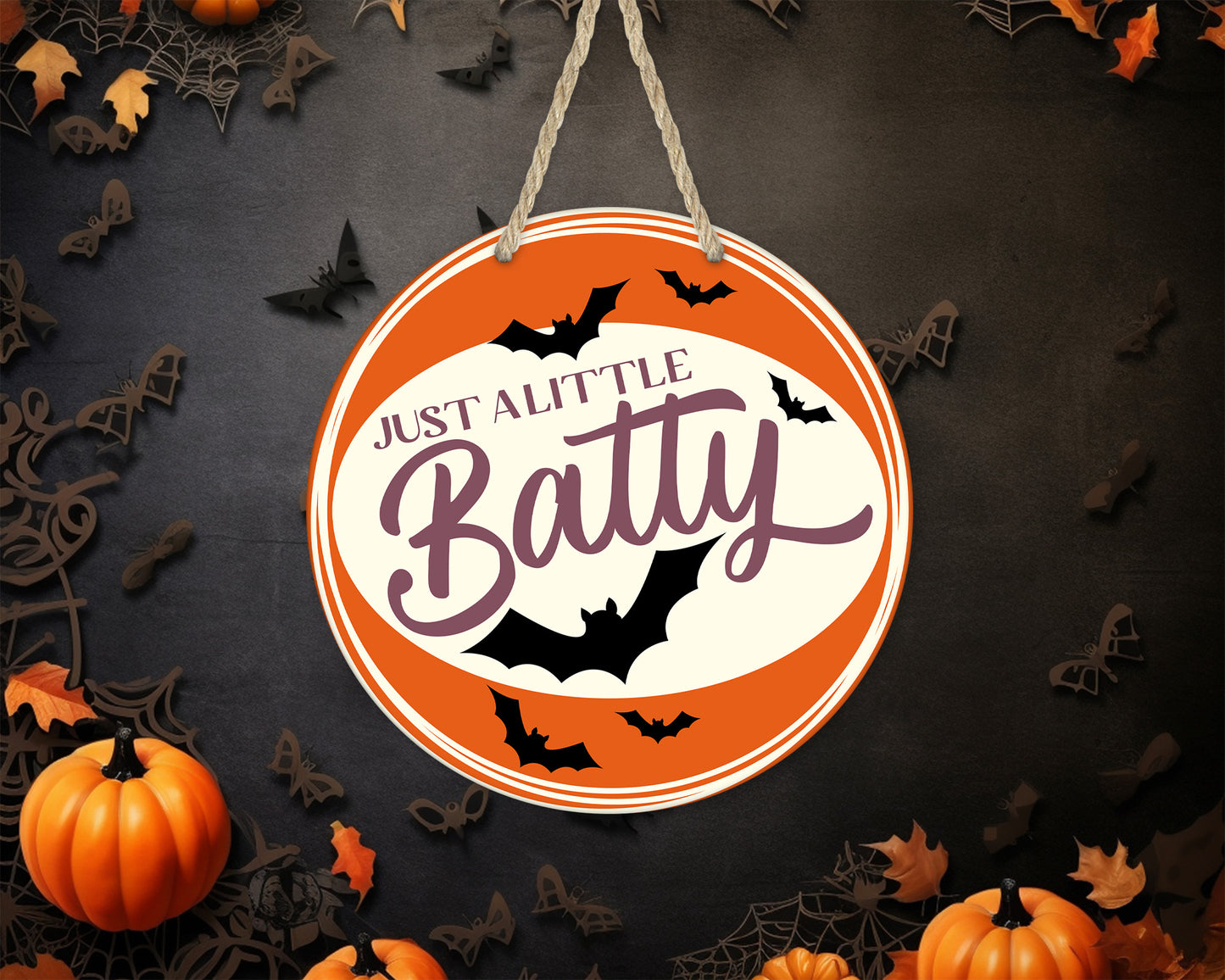 Just A Little Batty - 10" Round Door Hanger