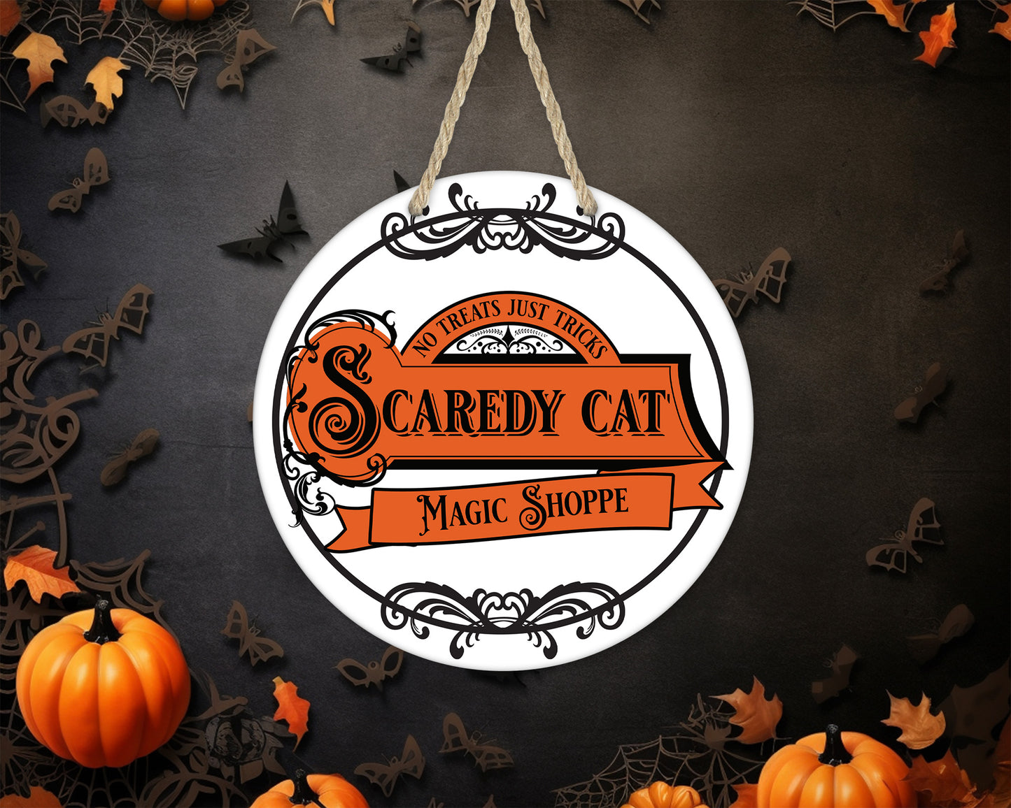 Scaredy Cat Magic Shoppe - 10" Round Door Hanger