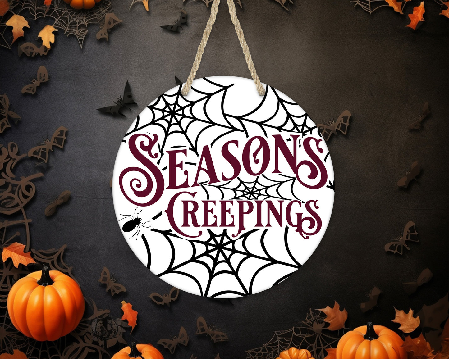 Season's Creepings - 10" Round Door Hanger