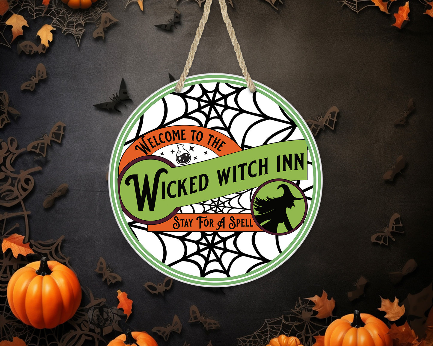 Wicked Witch Inn - 10" Round Door Hanger