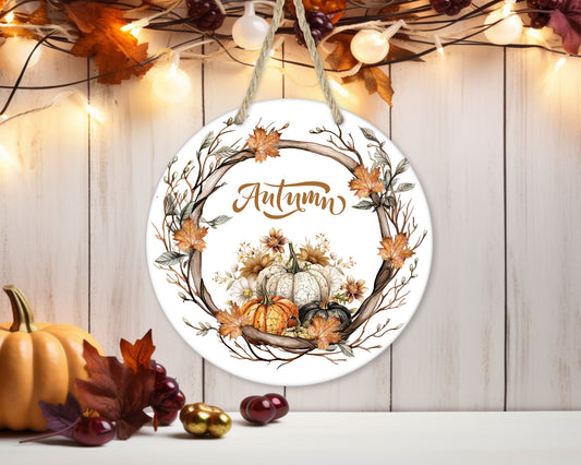 Fall Wreath - 10" Round Door Hanger