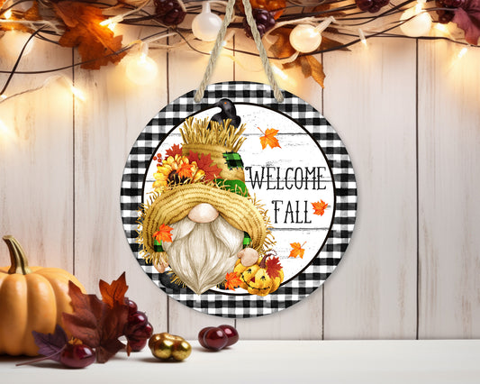 Fall Gnome - 10" Round Door Hanger