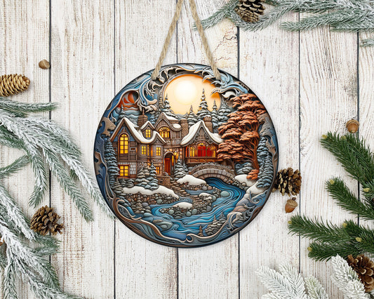 Vintage Christmas #2 - 10" Round Door Hanger