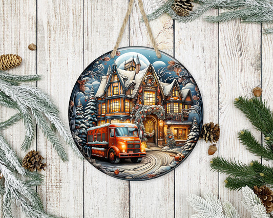 Vintage Christmas #8 - 10" Round Door Hanger