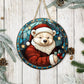 Stained Glass Christmas #5 - 10" Round Door Hanger