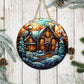 Stained Glass Christmas #6 - 10" Round Door Hanger