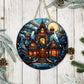 Stained Glass Christmas #7 - 10" Round Door Hanger