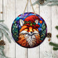 Stained Glass Christmas #13 - 10" Round Door Hanger