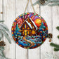 Stained Glass Christmas #23 - 10" Round Door Hanger