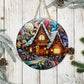 Stained Glass Christmas #24 - 10" Round Door Hanger