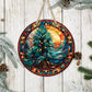 Stained Glass Christmas #35 - 10" Round Door Hanger