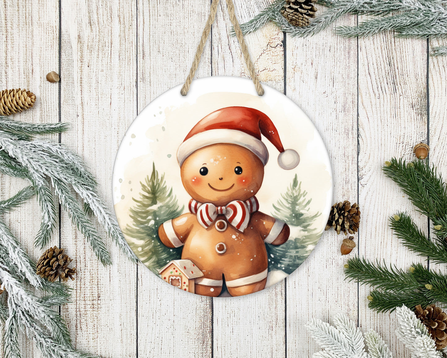 Little Gingerbread - 10" Round Door Hanger