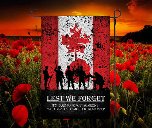 Lest We Forget - 12" x 18" Garden Flag with Pole