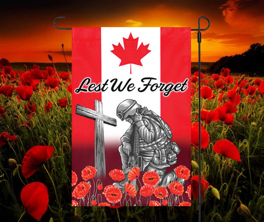 Lest We Forget 2 - 12" x 18" Garden Flag with Pole