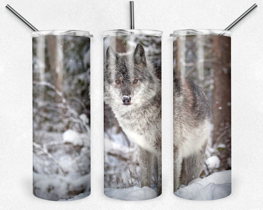 Majestic Wolf 20oz Skinny Tumbler