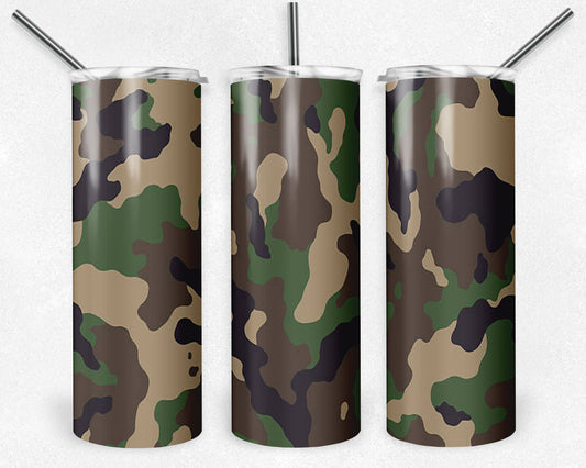 Green Camo 20oz Skinny Tumbler