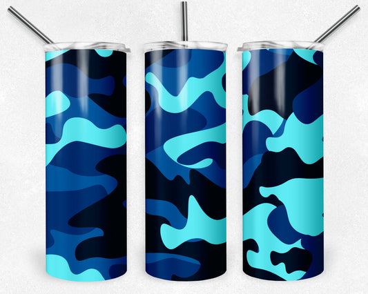 Blue Camo 20oz Skinny Tumbler