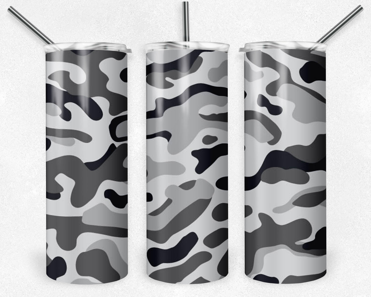 Grey Camo 20oz Skinny Tumbler