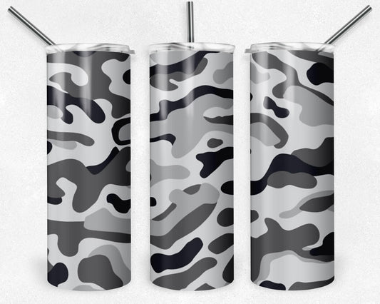 Grey Camo 20oz Skinny Tumbler