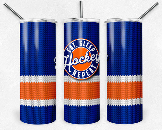 Eat, Sleep, Hockey, Repeat 20oz Skinny Tumbler